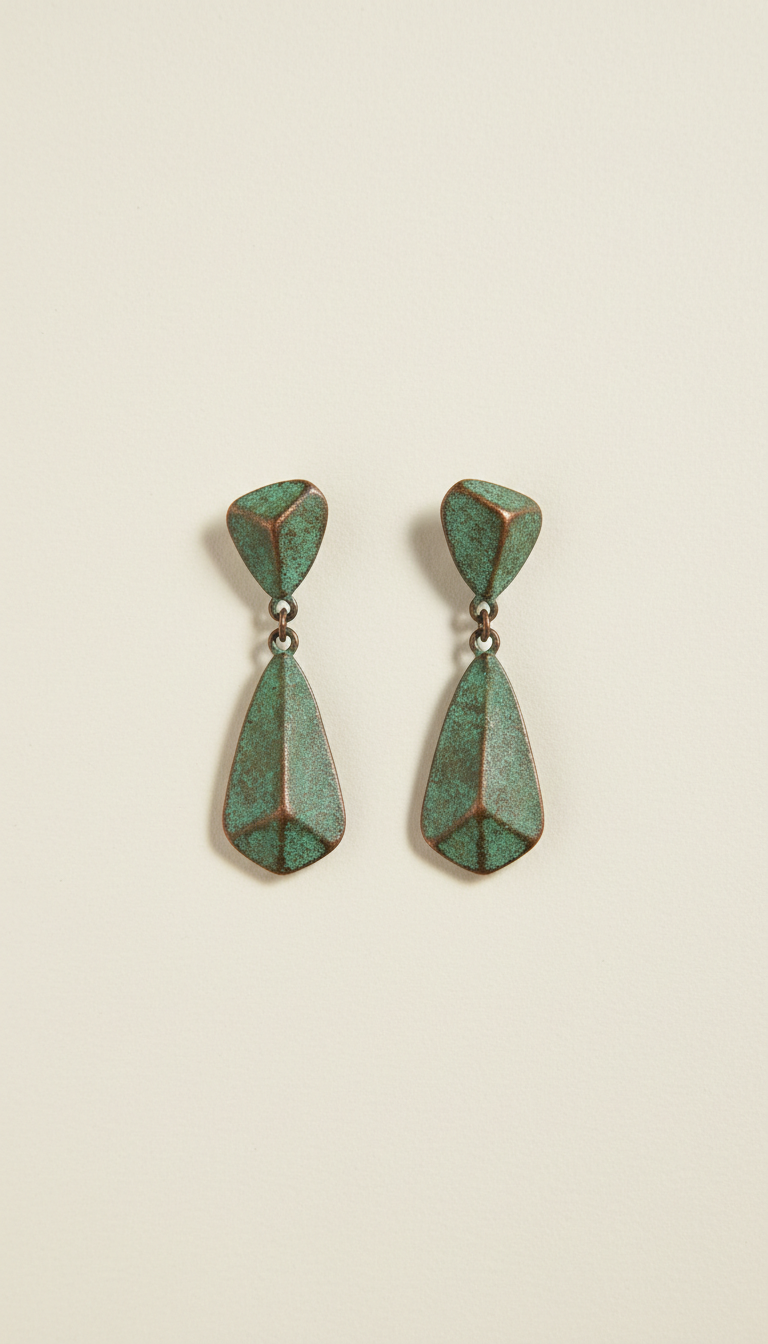 Patina Green Drop Earrings