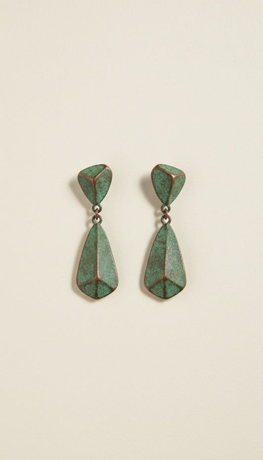 Patina Green Drop Earrings